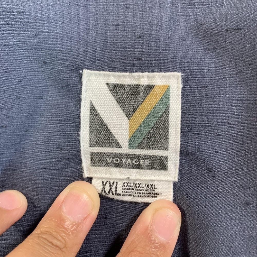 Voyager Shirt Men 2XL Blue Green Stretch Woven Long Sleeve Button Front Lot of 4 - Picture 4 of 16